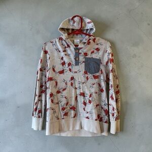 OshKosh B'gosh Rust Orange and Blue Coy Fish Print Hoodie